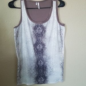 Sequin snake-print tank top